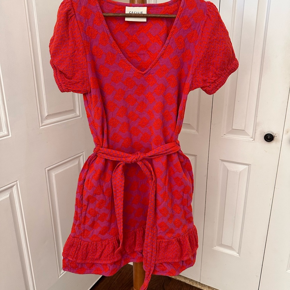 Cecilie Copenhagen Red and Purple Mini Dress